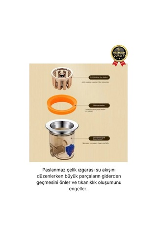 Özel Üretim Banyo Mutfak Küvet Dn40-dn50 Borularıyla Uyumlu Koku Ve Geri Akış Önleyici Gider Aparatı Çok Renkli