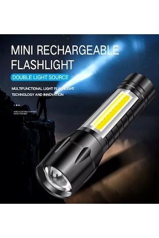 Polis El Feneri Çakarlı 3 Mod Şarjlı Panter Led Pt-4140