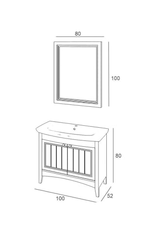 Denko Helena 100 Cm Mdf Füme Banyo Dolabı Takımı Füme