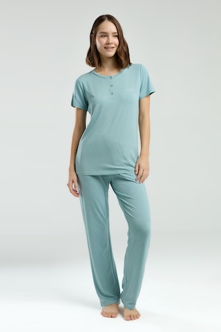 Pierre Cardin 8985 Kısa Kol Kadın Pijama Takımı Su Yeşili