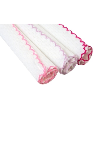 Bebekevi 755 6 Parça Penye Mendil 25 x 25 CM Pembe