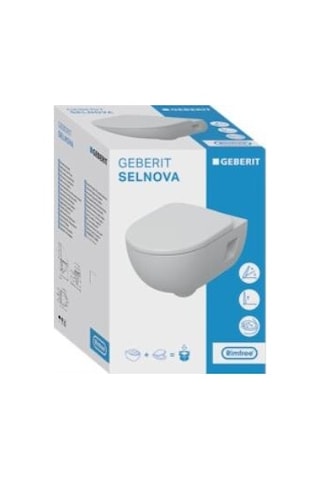 Geberit Selnova Rimree Asma Klozet Ve Soft Kapak Takımı, Beyaz Diğer