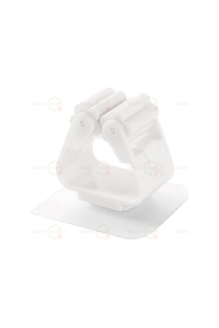 Mainshop Yapışkanlı Pratik Mop Temizlik Fırçası Tutucu Asma Askı Aparatı Paspas Sapı Tutucu 1 Adet M-310 Beyaz