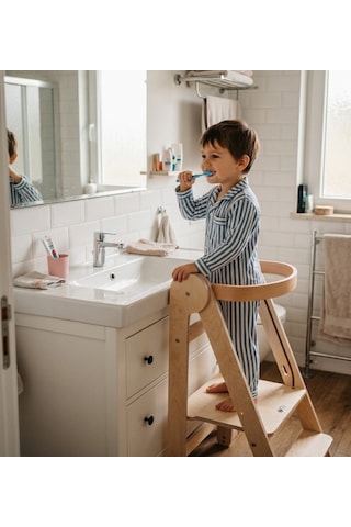 Missidea Vista Katlanır Öğrenme Kulesi Natural Ahşap