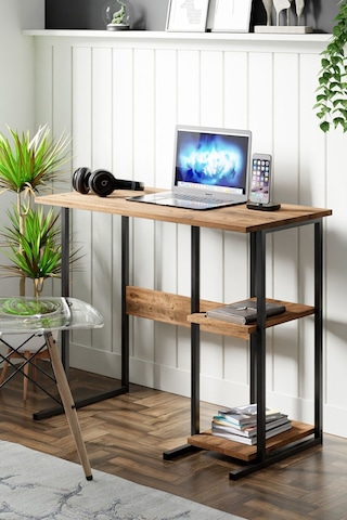 Msr2 Metal Ayaklı Bilgisayar Çalışma Masası- Çam Msr2 Çam