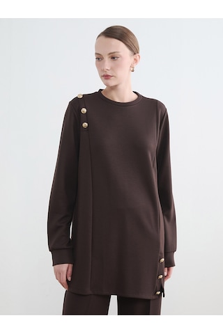 Lcw Everyday Kahverengi Soft Touch Kadın Sweatshirt Tunik