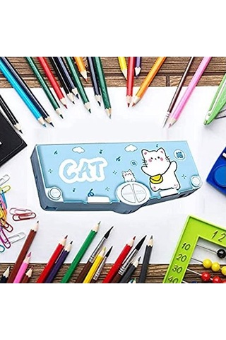 Şık Ve Dayanıklı Okul Çantası Kalem Kutusu - Öğrenciler İçin Pratik Mavi Kırtasiye Aksesuarı MAvi