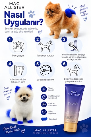 Mac Allister Kedi Köpek Tüy Boyası Saks Mavi Renkli 150 Ml