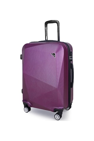 Polo&Sky Elmas Model Mor Renk Orta Boy Valiz Bavul Mor