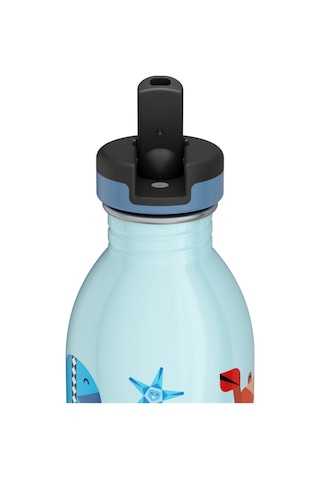 Kids Bottle Sea Friends Pipetli Paslanmaz Çelik Çocuk Su Matarası 500 Ml Mavi