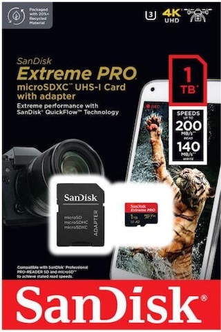 Sandısk Extreme Pro SDSQXCD-1T00 1 TB Micro SD Hafıza Kartı