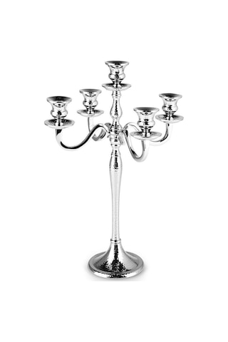 Karaca  Home Rena 5'li Şamdan Silver 45x30 cm