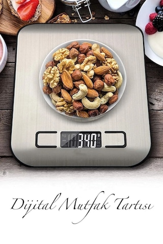 5kg Lüx Dijital Mutfak Terazisi 5kg 1 Gr Hassas Paslanmaz Çelik Pil Hediyeli Diğer