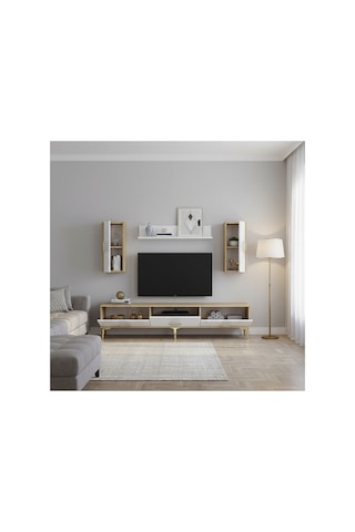 Tvr1832dbg Slim Tv Ünitesi Takımı Safirmeşe-beyaz-gold 180cm