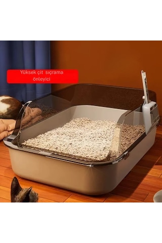 Techtic Yavru Kediler İçin Yarı Kapalı Kedi Tuvaleti Kürek Hediyeli