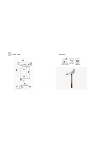 Creavit Foglia Uzun Lavabo Armatürü Bataryası Fg6501