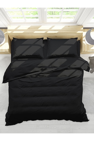 Mystory Home Lastikli Çarşaflı Tek Kişilik Nevresim Takımı Balck