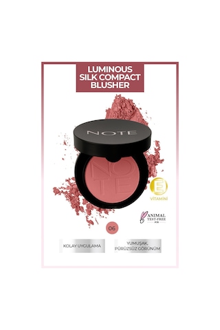 Note Cosmetique Luminous Silk Compact Blusher Toz Allık - 06 Sandy Pink