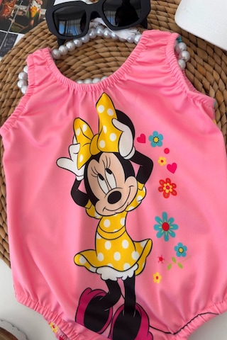 Minigimin Cicileri Mnn Mini Çiçek Baskılı Kız Çocuk Mayo - Pembe