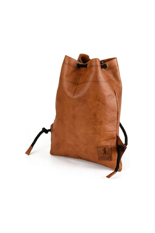 Th Bags Berliner Bags Deri Spor Çantası Turnbeutel Gym Bag Kordonlu Unisex Kahverengi Günlük Sırt Çantası