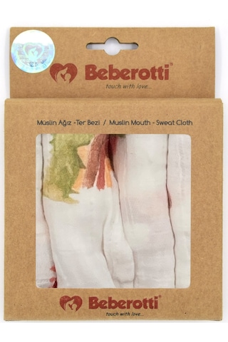 Beberotti 4'lü Müslin Bebek Ağız Bezi 25x25 Cm 102 Tekli