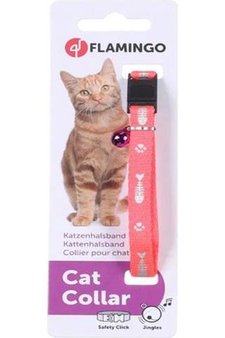 Flamingo Balık Desenli Kedi Boyun Tasması Pembe