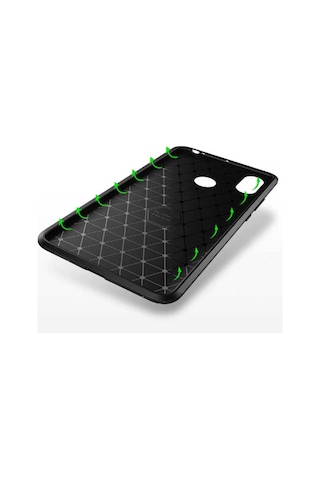 Xiaomi Mi Mix 3 Uyumlu Karbon Desenli Negro Silikon Kılıf Kahverengi