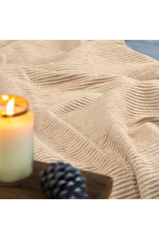 Verra Home Pamuk Battaniye Tek Kişilik Tv Battaniyesi 130 x 170 CM Bej