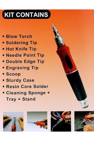 Ganzhoushop Torch Seti Profesyonel Kiti Kaynak Hs-1115k Havya Gazlı Arada 26ml 10'u 1 Ff