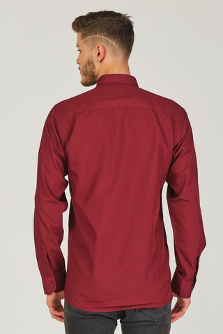 G725 DEWBERRY ERKEK GÖMLEK-KOYU BORDO Koyu Bordo