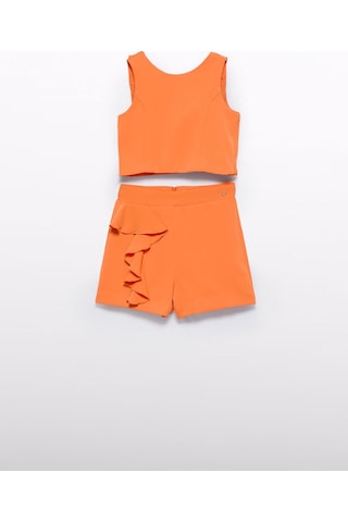 Abel&lula Mayoral Abel Lula Kız Çocuk Abiye Şort Takım Turuncu