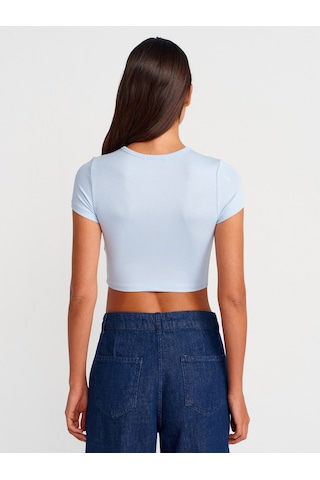 Dilvin 31104 Modal Crop Top-açık Mavi Açık Mavi