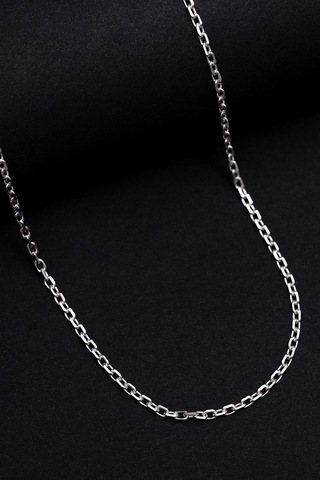 Erkek Gümüş Kolye - 4mm Forse Model 925 Ayar Erkek Gümüş Kolye Zincir Gklgmsforse