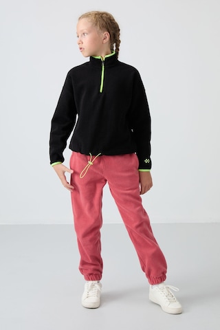 Tommy Life Siyah Kalın Yumuşak Dokulu Standart Fit Nakışlı Polar Kız Çocuk Sweatshirt - 75151 Siyah