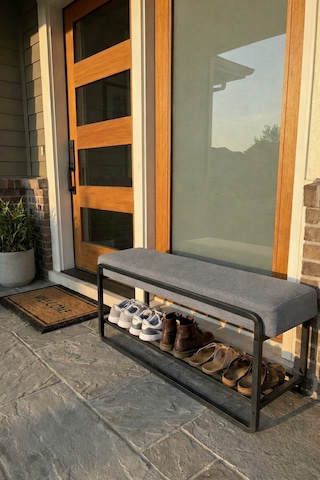 Line Modern Bench Puf 120 Cm - Antre, Giriş Holü , Ofis İçin Şık Dekoratif Bench Gri