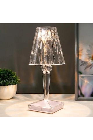 Kristal Led Şarjlı Masa Üstü Lamba Çok Renkli