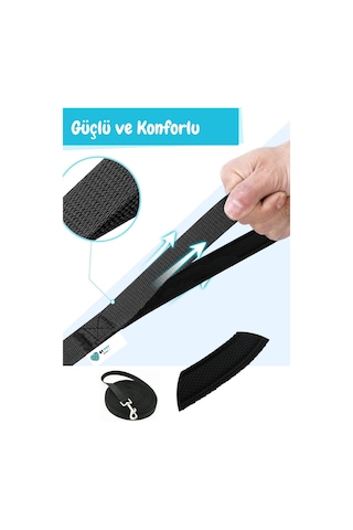 Güvenli Ve Konforlu 5 Metre Kedi Ve Köpek Gezdirme Sevk Kayışı Siyah