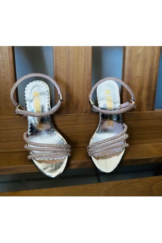 Gala Taş İşlemeli Çocuk Topuklu Ayk. Gold