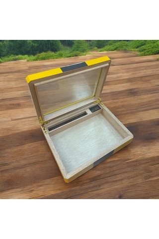 Myon Camlı Mini Humidor Puro Kutusu Sarı 20's