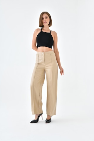 Ftz Women Kadın Deri Pantolon Beige 30634-beige Bej