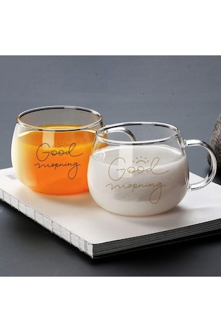 Perotti Good Morning 400 Ml 2'Li Cam Kupa Magnolya Bardağı