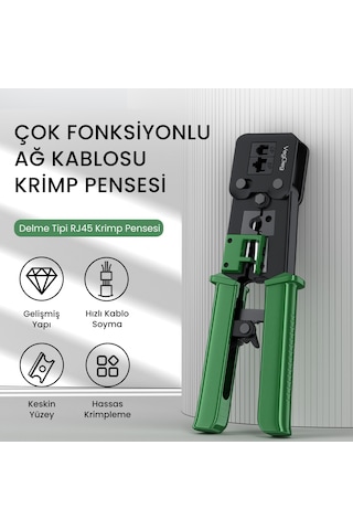Veggieg 6p/8p Cat8 Cat7 Cat6 Rj45 Ethernet Jack Pensesi Rj11 Rj12 Telefon Kablosu Jak Kesme Soyma Sıkma Aleti 80468982