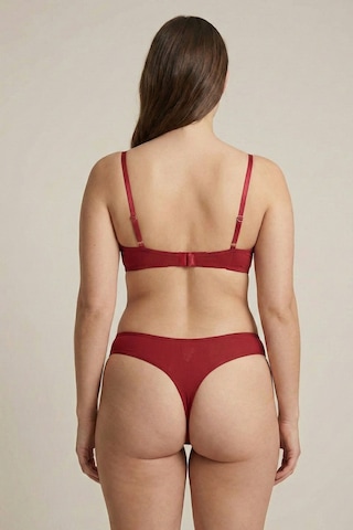 Bordo Ribana Dokulu Kapsız Bralet Takım