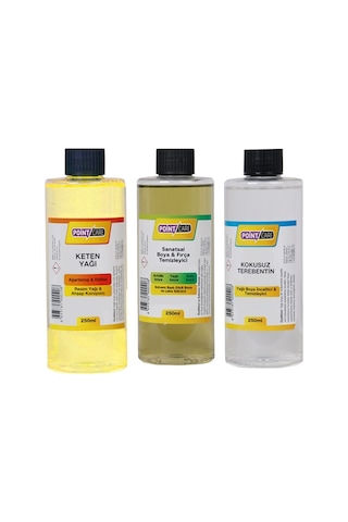 Yağlı Boya Seti Yardımcı Malzemeler 3 X 250 Ml