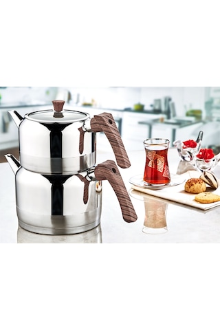 Evimsaray Çaydanlık Takımı Doğa Orta Boy Gri