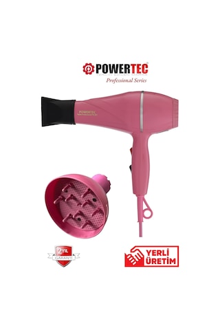 Powertec TR501 + Başlıklı 2500 W Profesyonel Saç Kurutma ve Fön Makinesi + Vigo