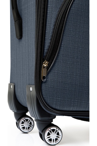 Oleets 8 Tekerli Su Geçirmez Ultra Kalite Kumaş Orta Boy Valiz Lacivert