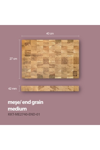 Kaf Ahşap Kesme Tahtası Meşe End-grain Medium