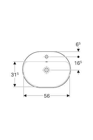 Geberit Variform Tezgah Üstü Eliptik 60 CM