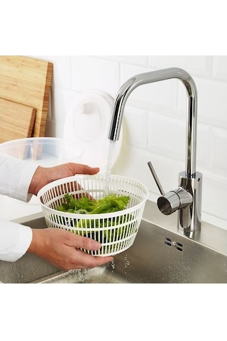 Salata Kurutucu, Beyaz Renk Süzgeçli MeridyenDukkan Beyaz 23 cm Kurutucu